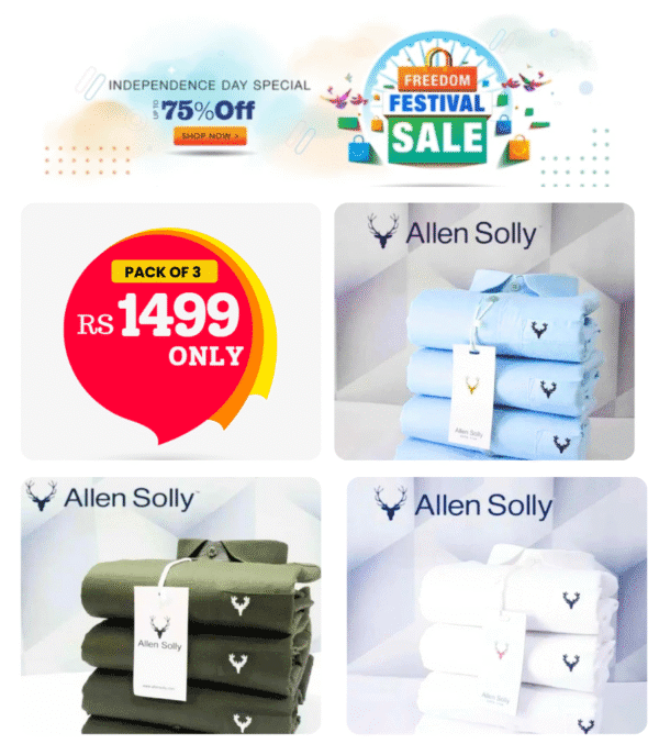 Allen Solly Mens Shirts (Light Green, White, Blue)