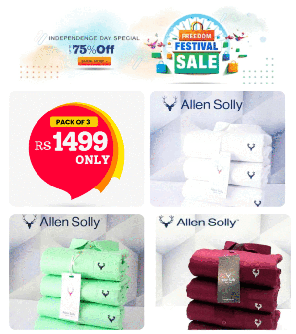 Allen Solly Mens Shirts (White, Green, Red)